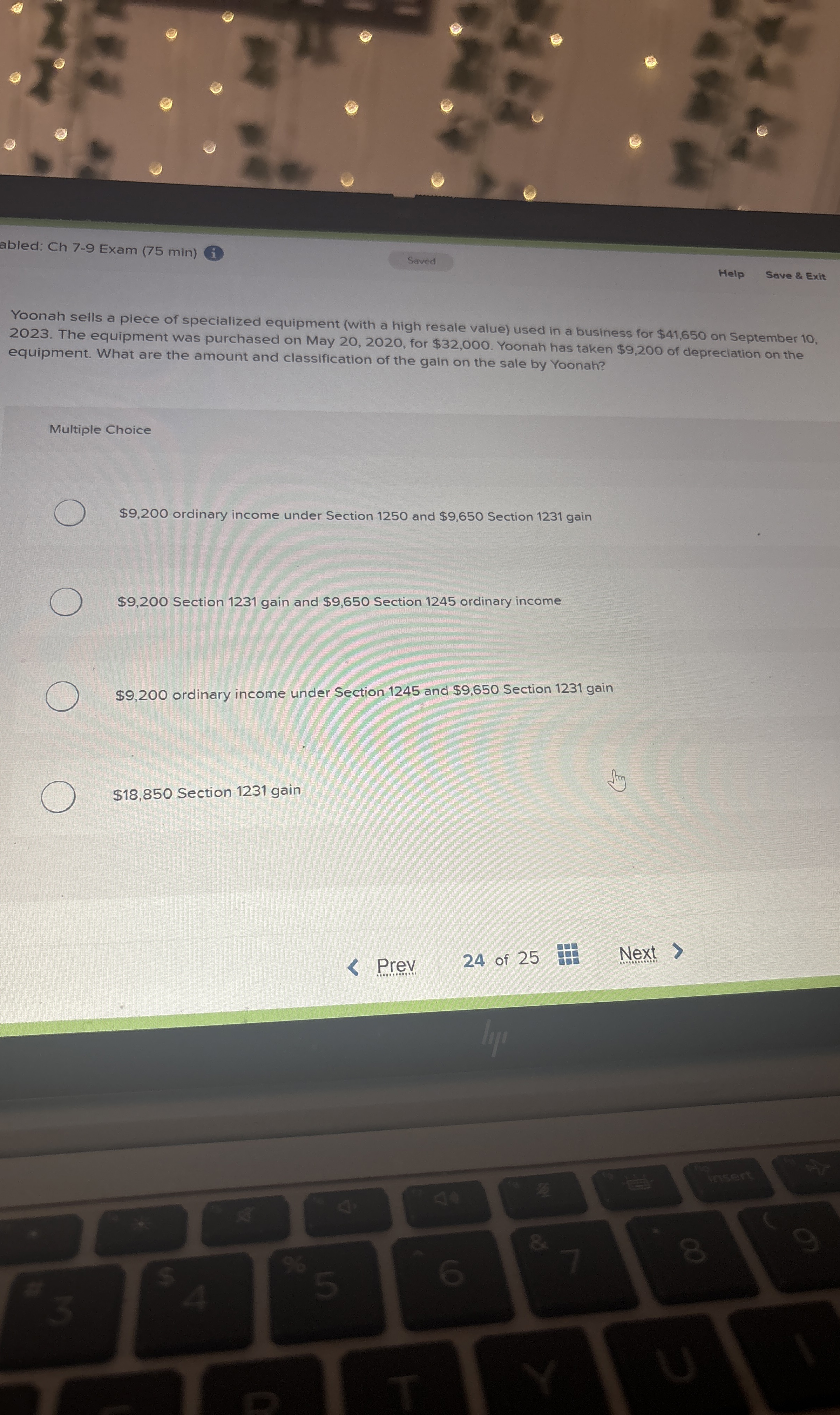 abled: Ch 7 - 9 Exam ( 7 5 min ) ( i ) Help Sove