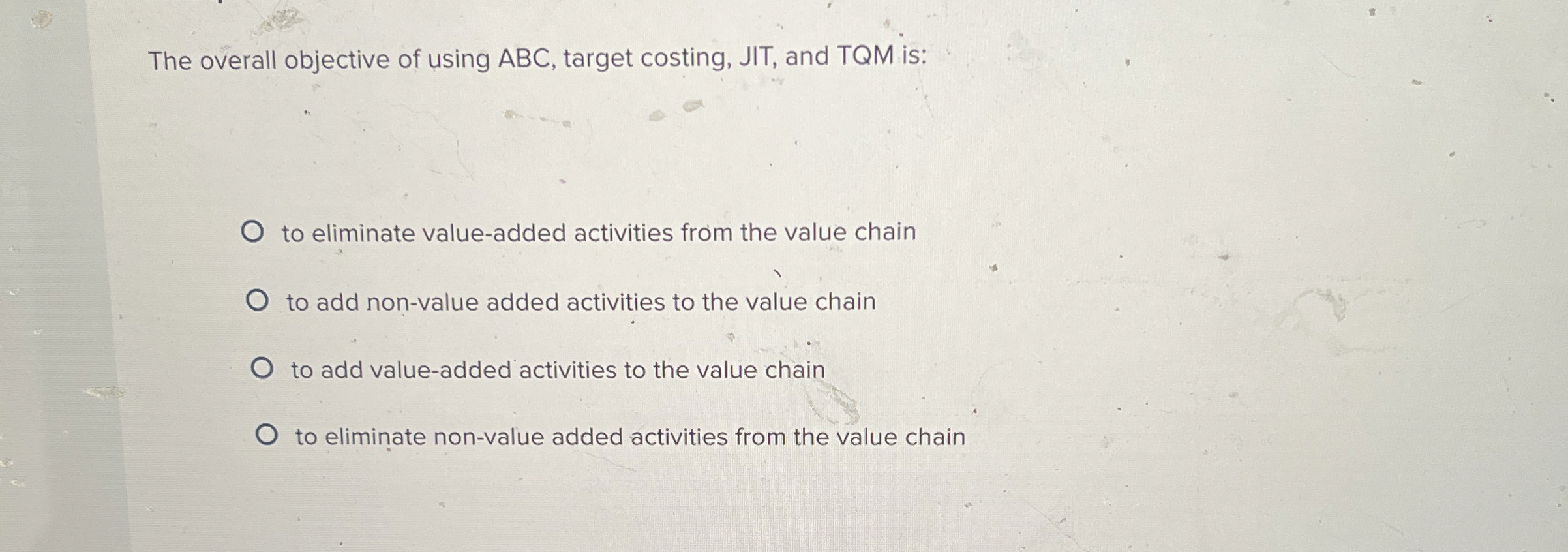 The overall objective of using ABC, target