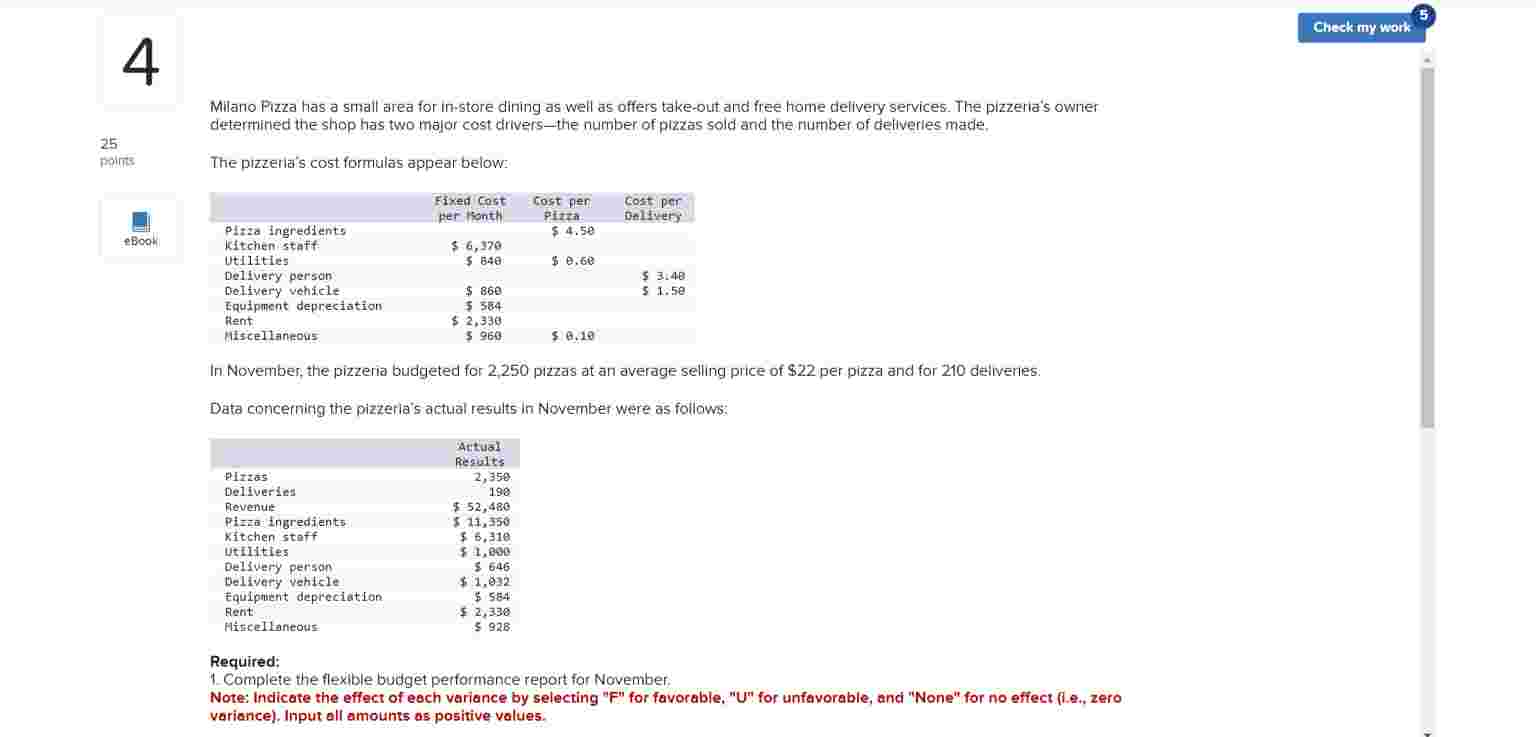 Milano Fizza has a small area for in - store