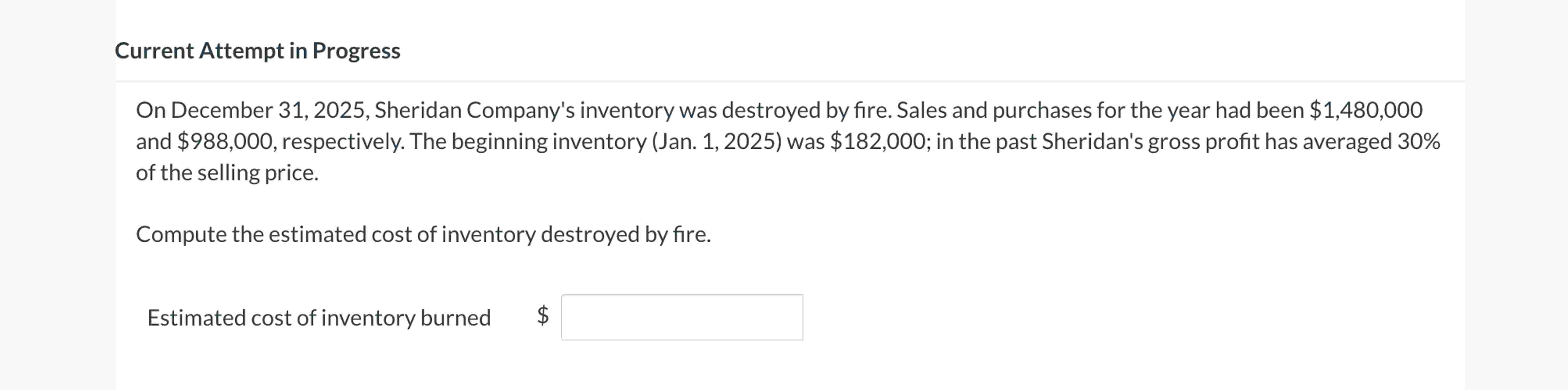 Current Attempt in Progress On December 3 1 , 2 0