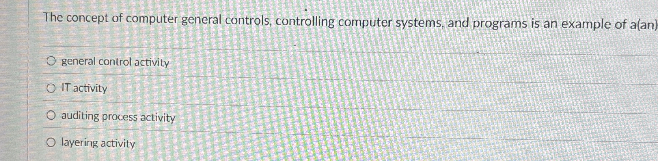 The concept of computer general controls,