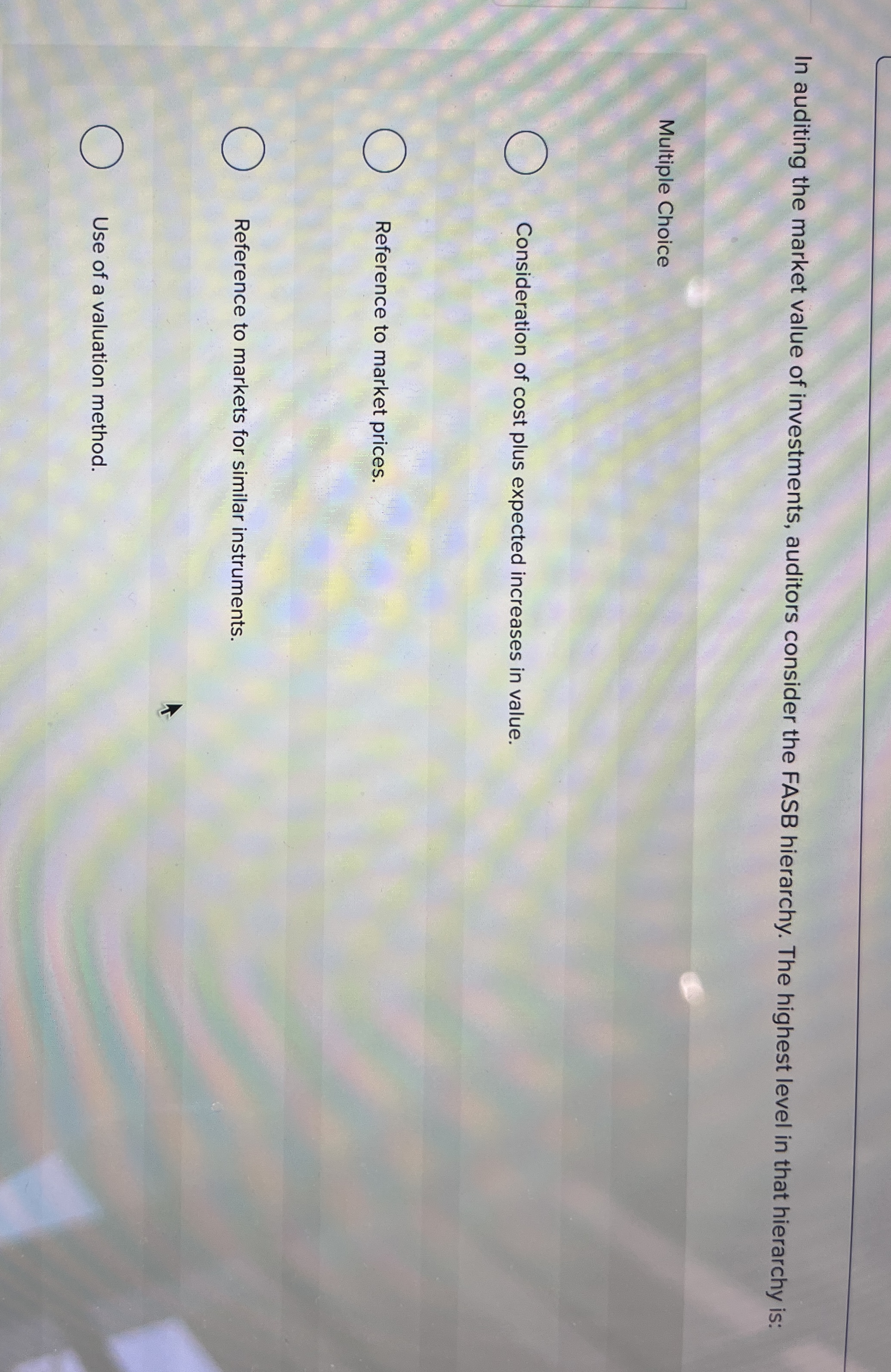 In auditing the market value of investments,