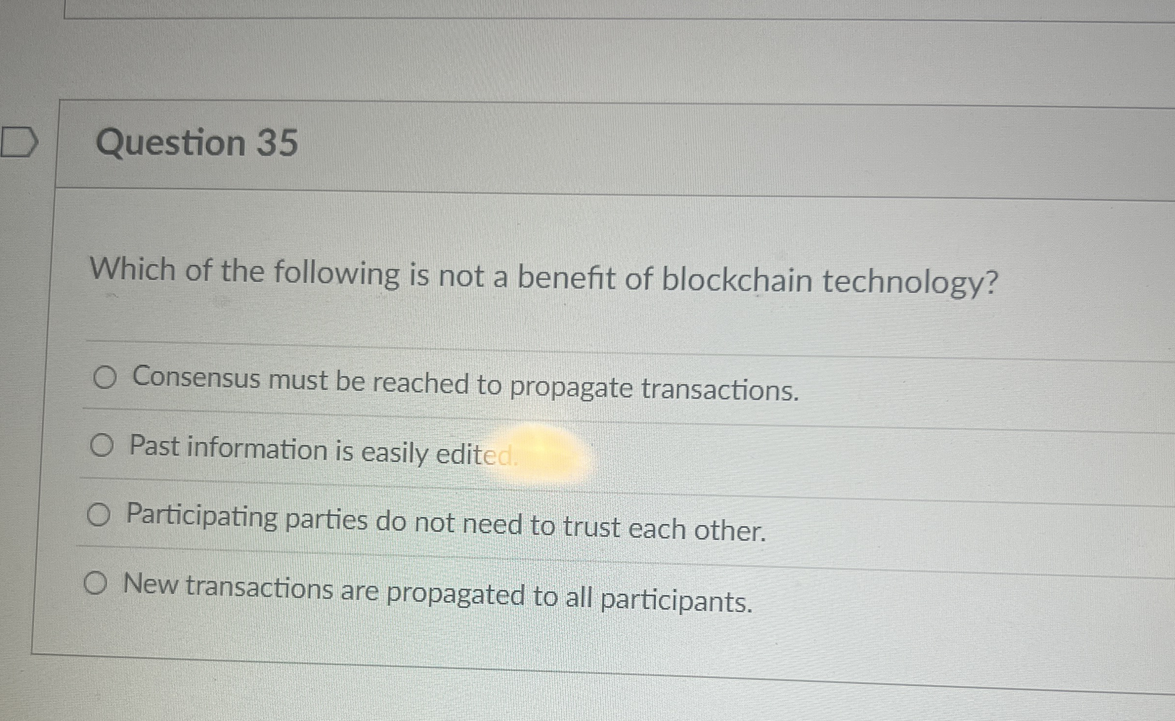 Question 3 5 Which of the following is not a