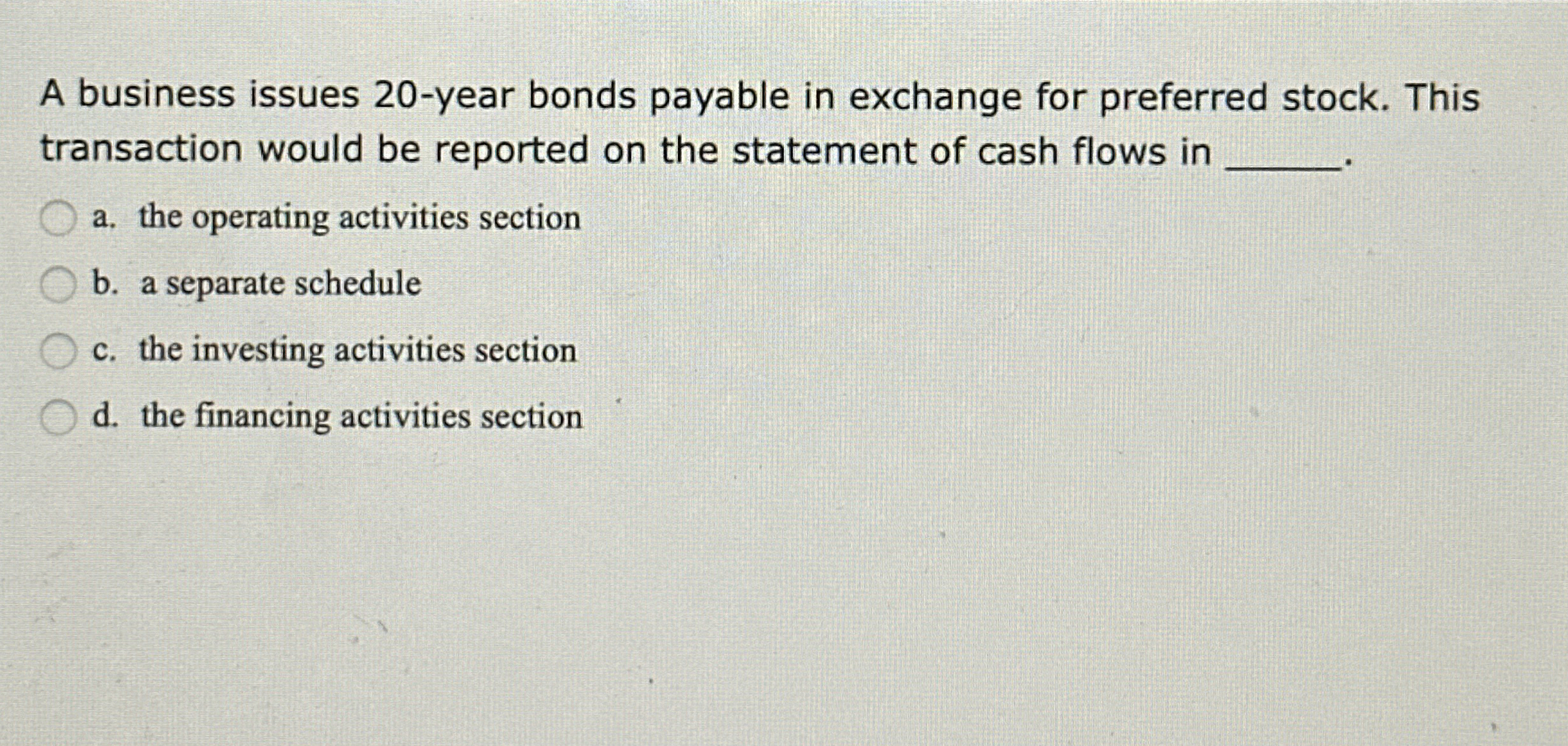 A business issues 2 0 - year bonds payable in