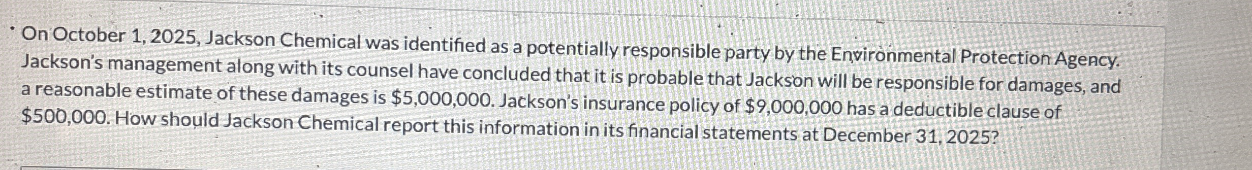 On October 1 , 2 0 2 5 , Jackson Chemical was