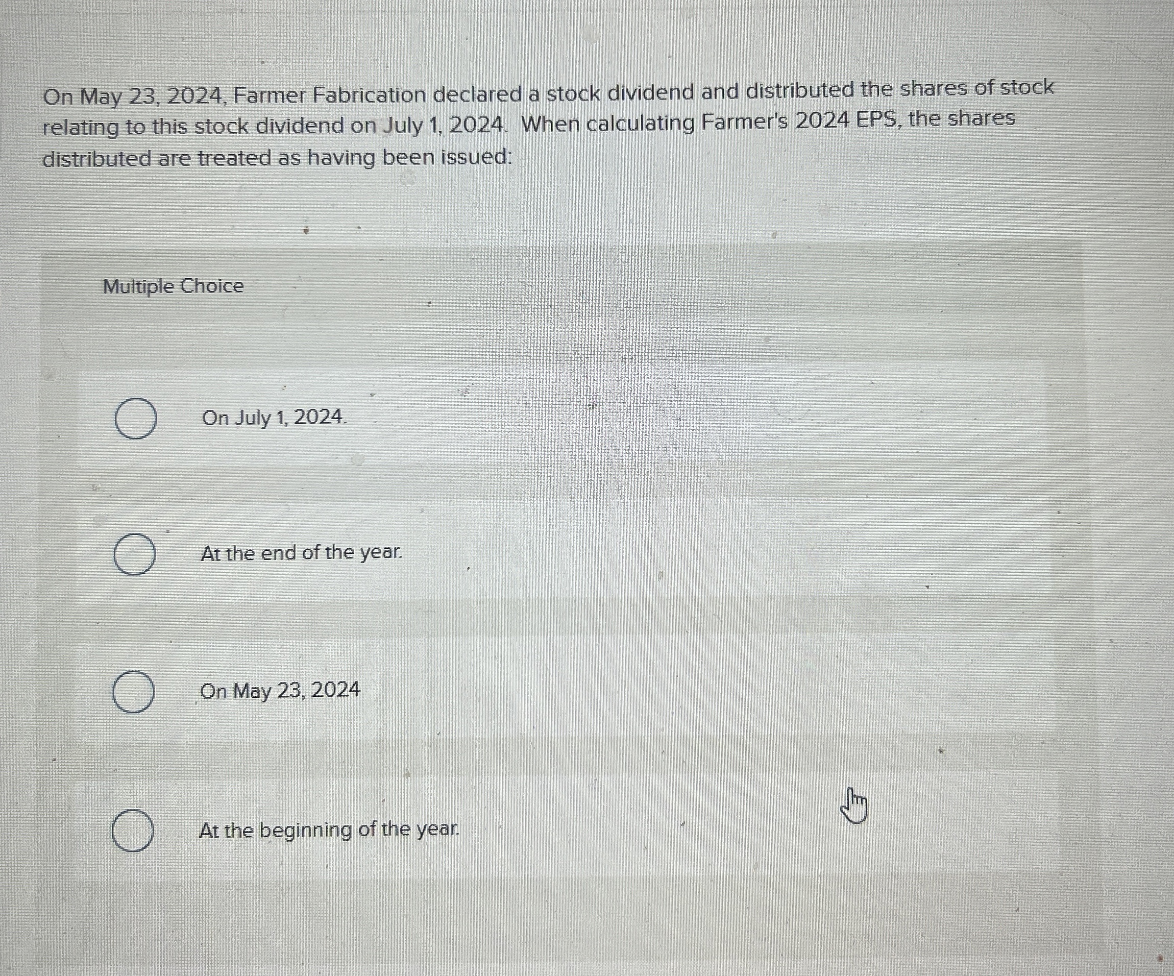 On May 2 3 , 2 0 2 4 , Farmer Fabrication