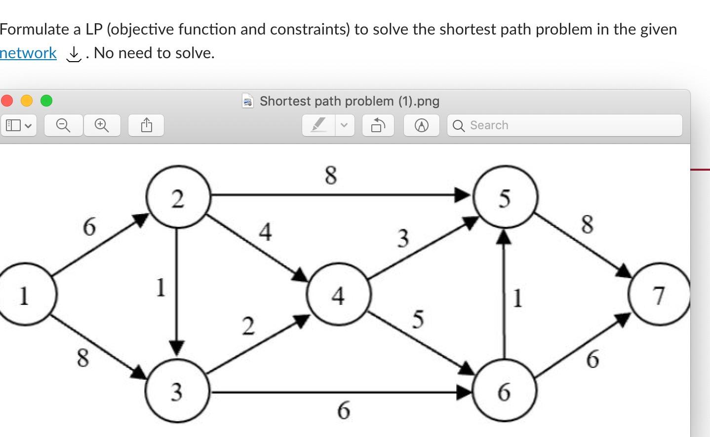 Formulate a LP (objective function and