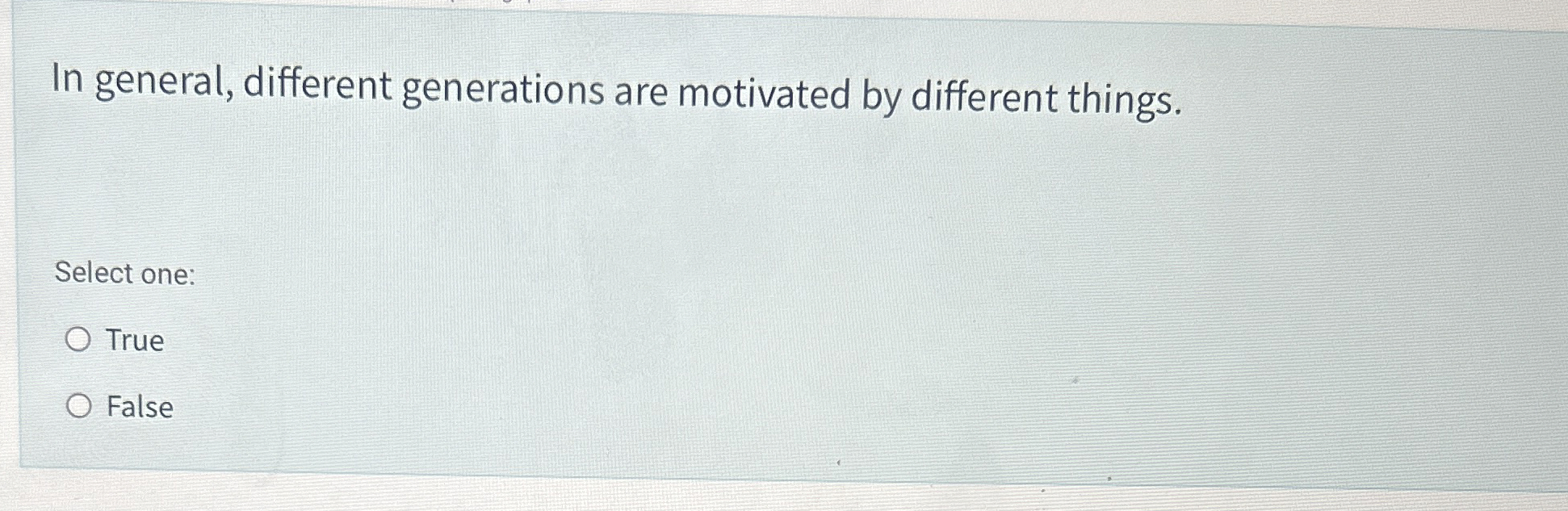 In general, different generations are motivated