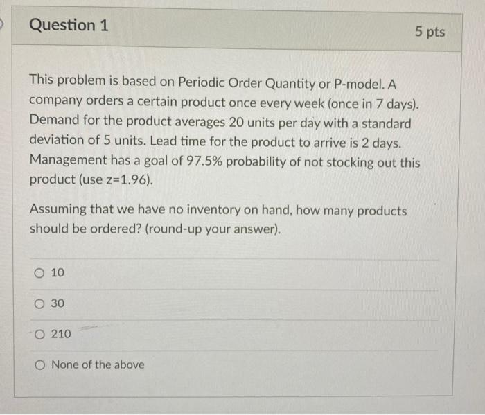 1-4 Question 1 5 pts This problem is based on