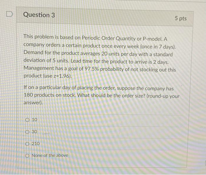 1-4 Question 1 5 pts This problem is based on
