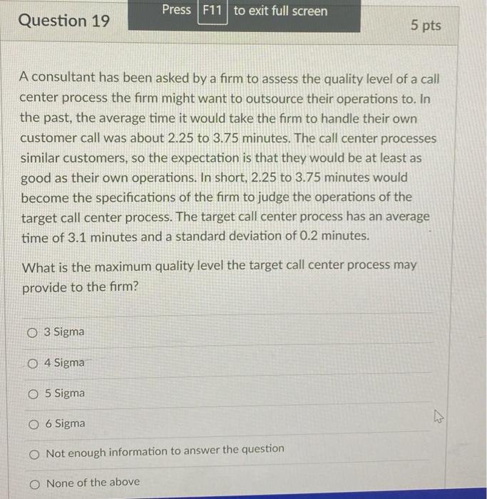 19,20 Press F11 to exit full screen Question 19 5