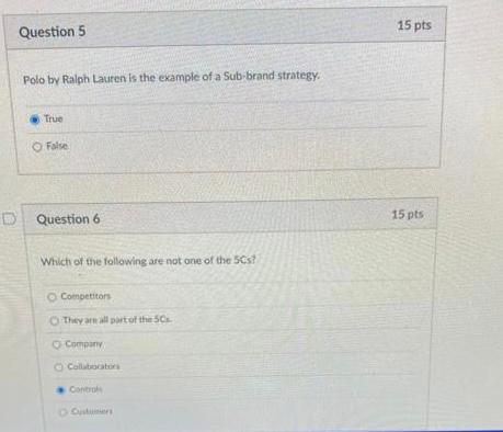 D Question 4 15 pts McDonald's decides to develop