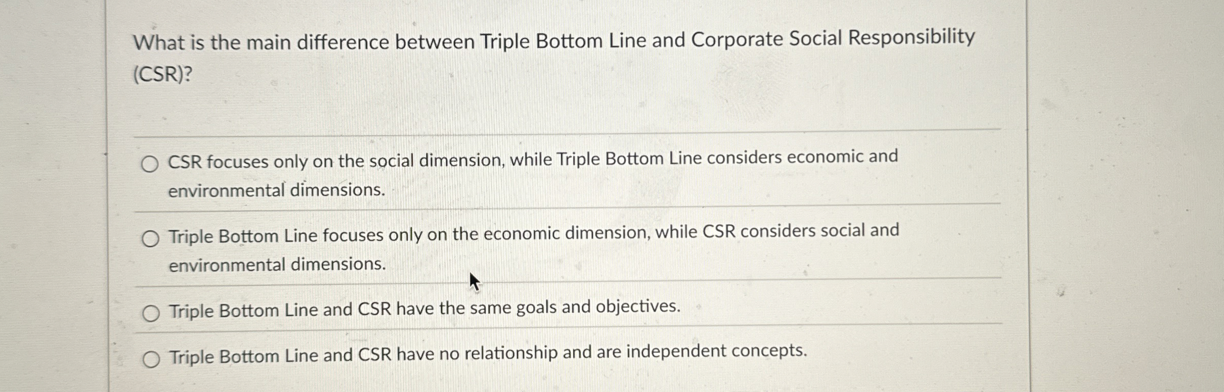 What is the main difference between Triple Bottom