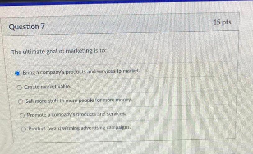 D Question 4 15 pts McDonald's decides to develop