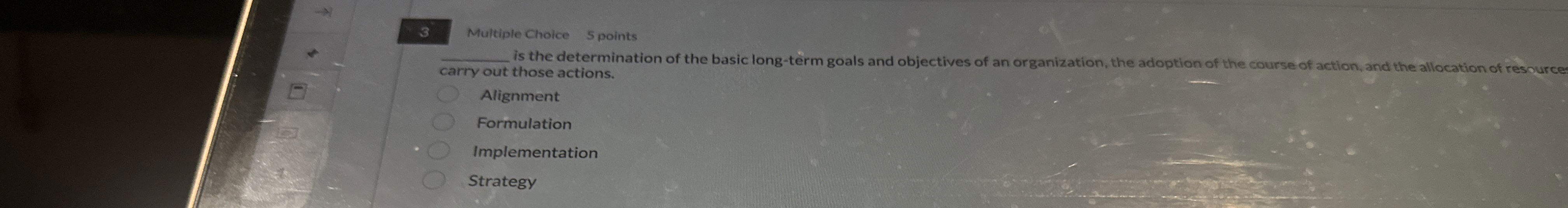 Multiple Choice 5 points q , is the determination