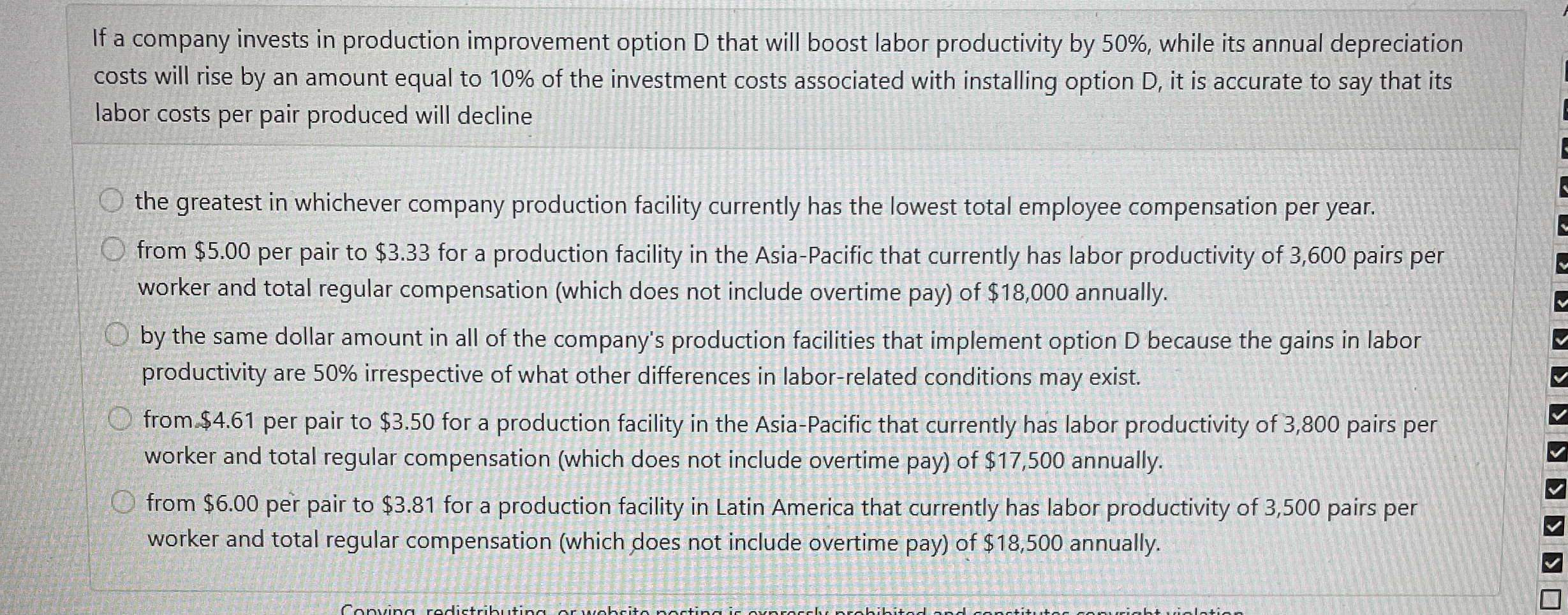 If a company invests in production improvement