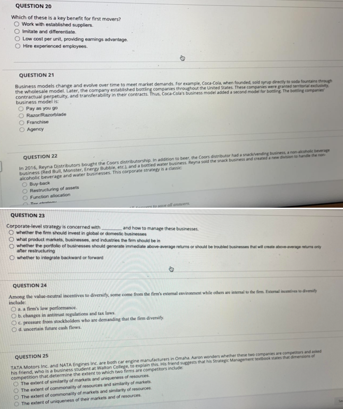 QUESTION 20 Which of these is a key benefit for