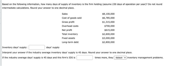 Based on the following information, how many days