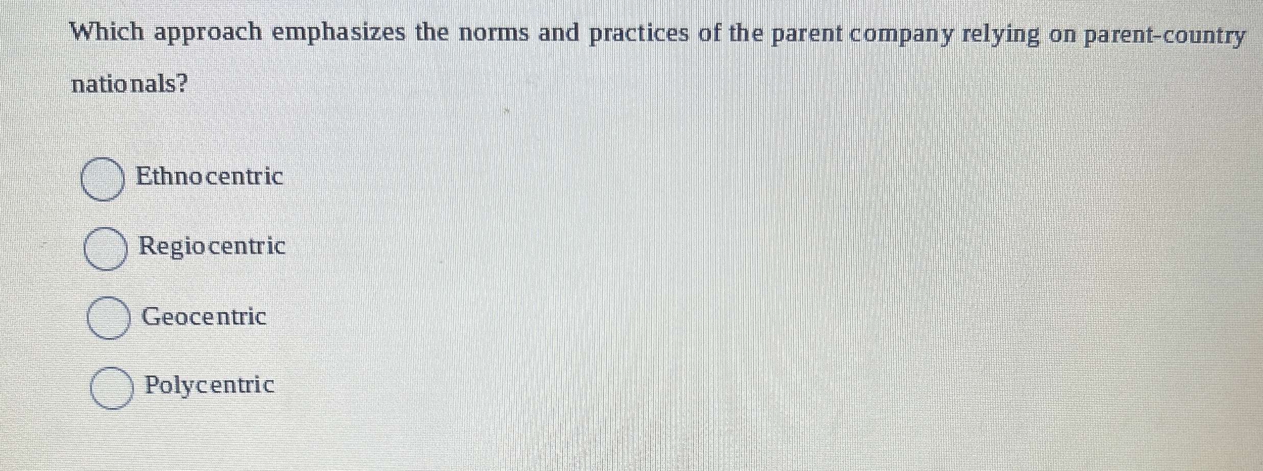 Which approach emphasizes the norms and practices