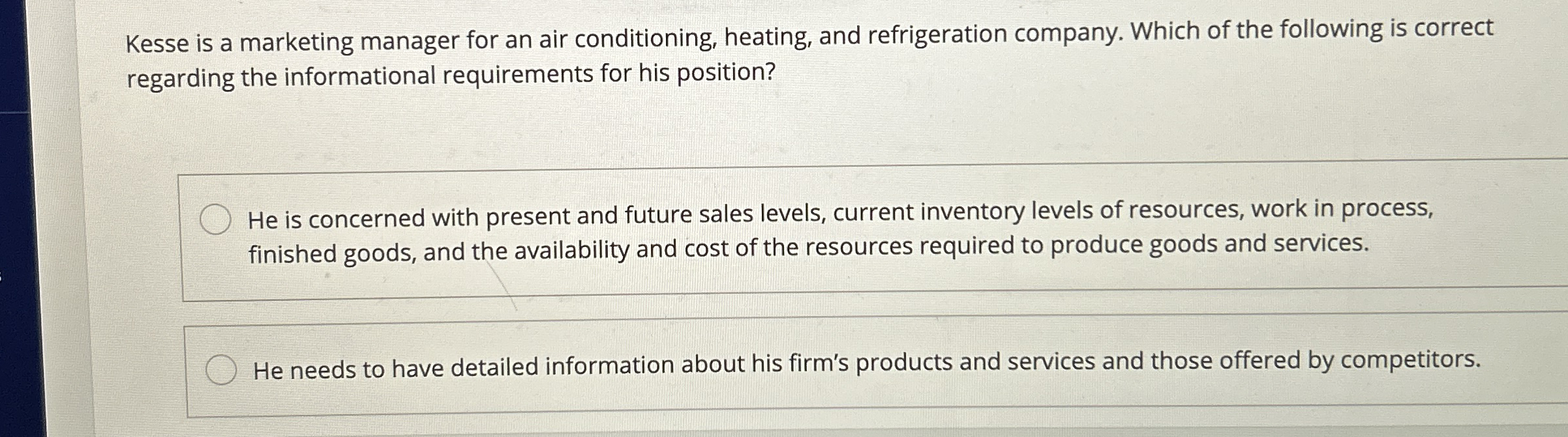 Kesse is a marketing manager for an air