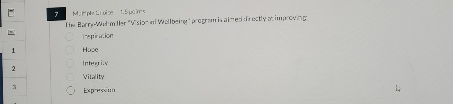 7 Multiple Choice 1 . 5 points The Barry -