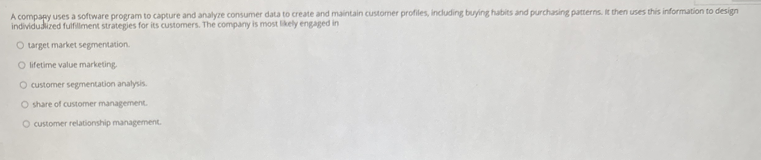 A compapy uses a software program to capture and