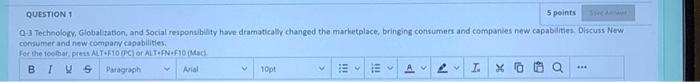 QUESTION 1 5 points 0-3 Technology,