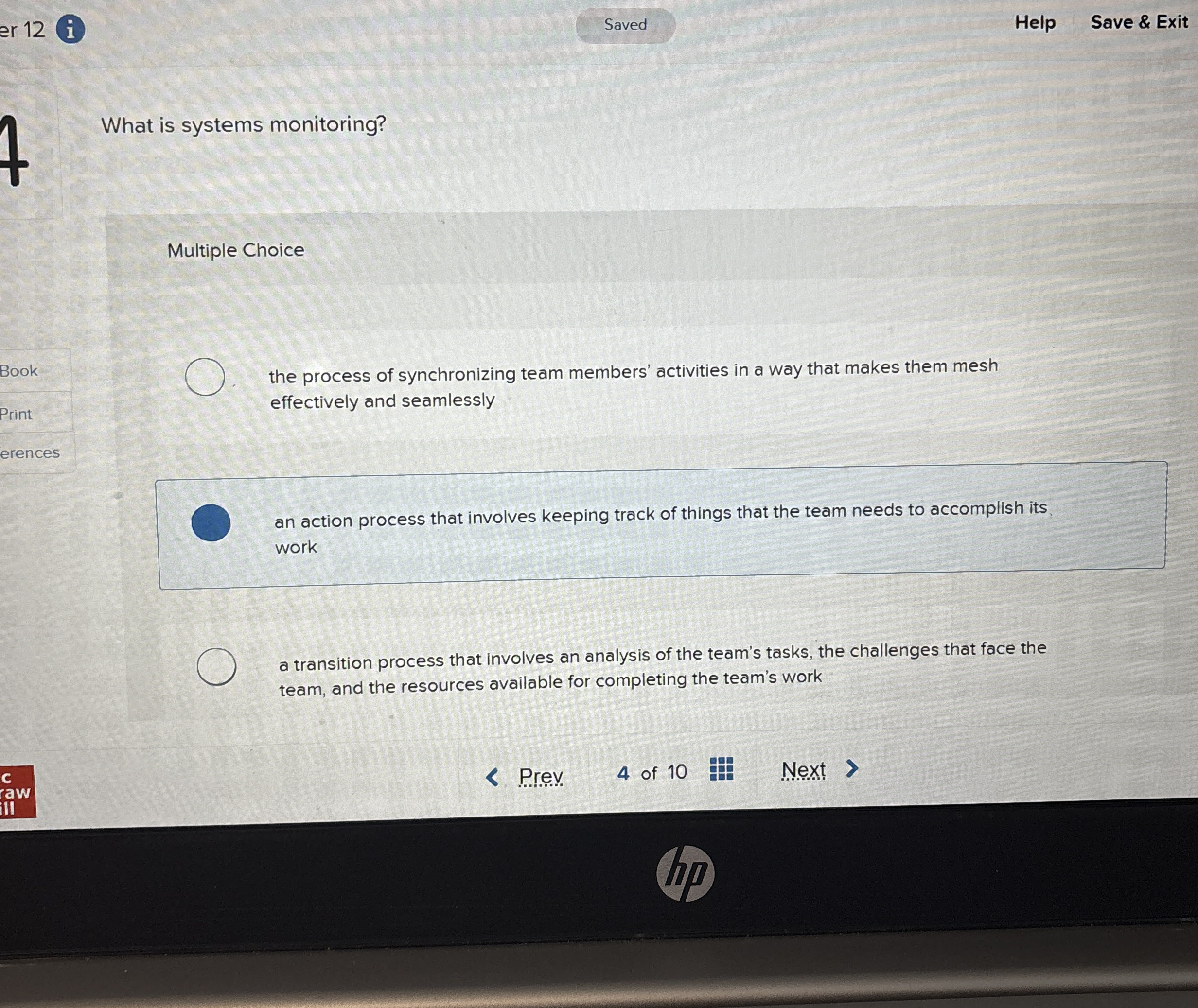 er 1 2 ( i ) Help Save & Exit What is systems
