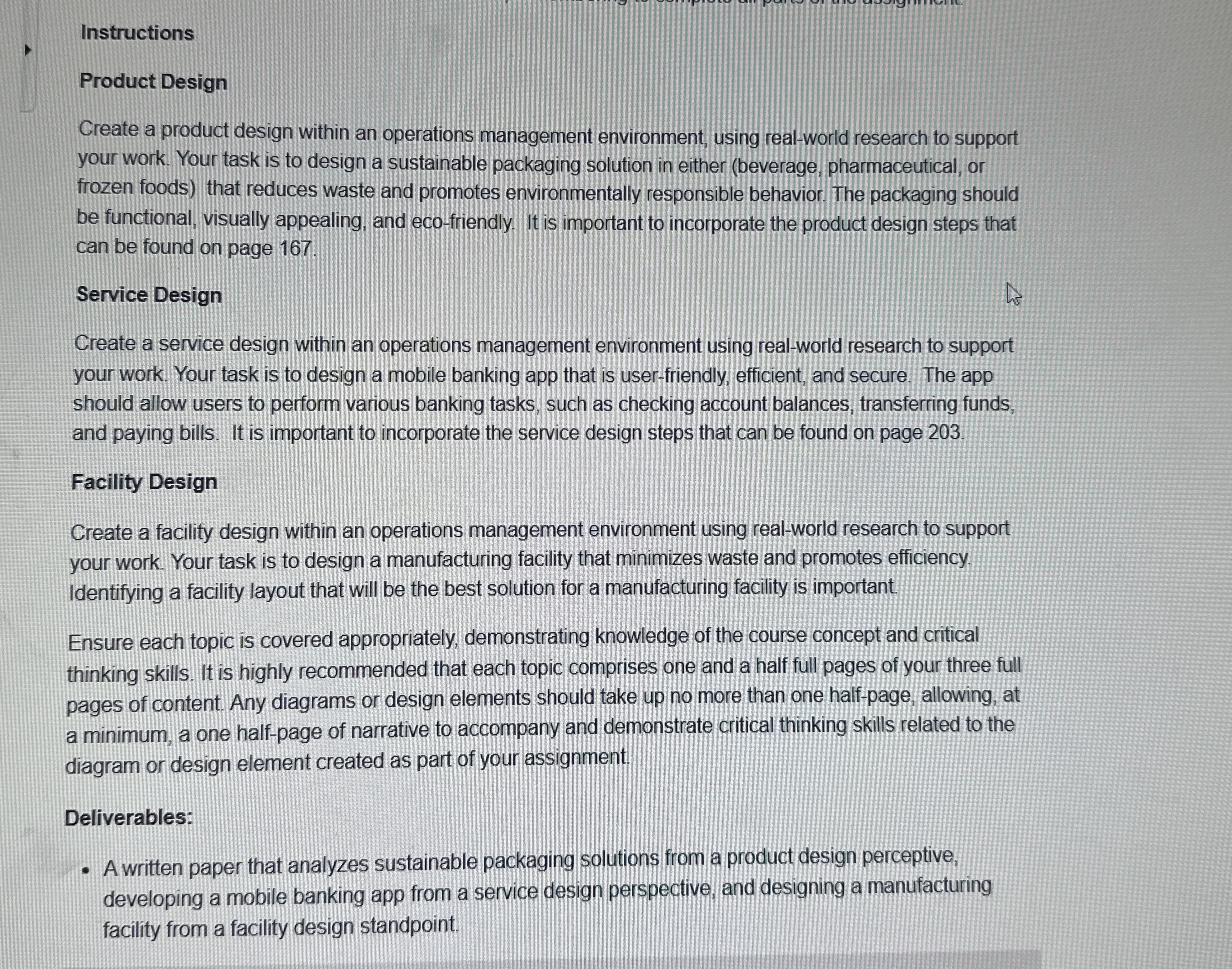 Instructions Product Design Create a product