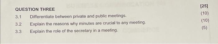 [25] (10) QUESTION THREE 3.1 Differentiate