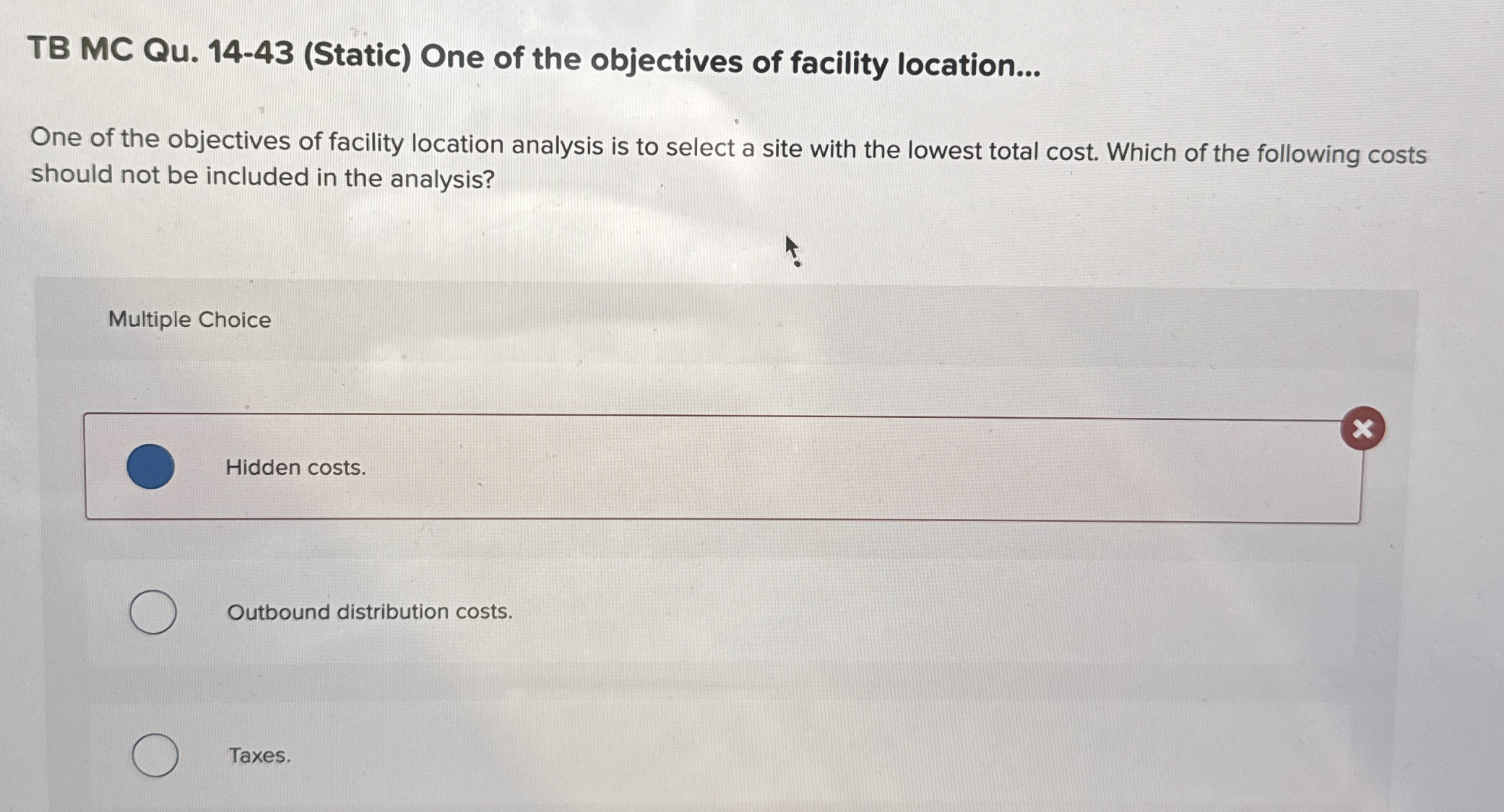 TB MC Qu . 1 4 - 4 3 ( Static ) One of the