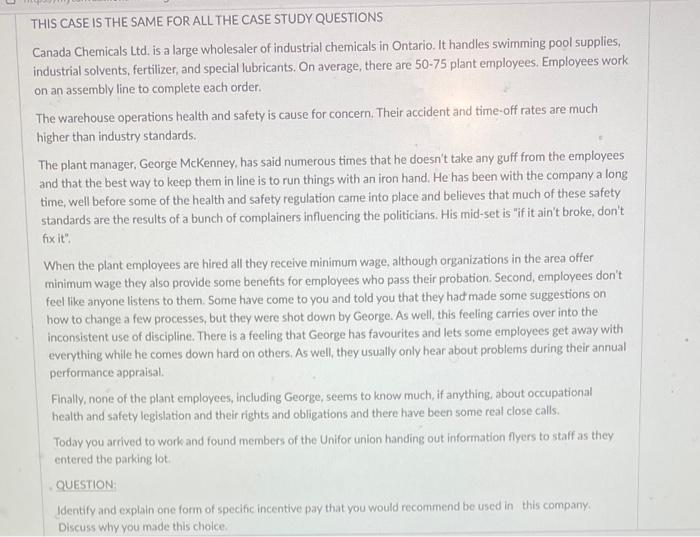 THIS CASE IS THE SAME FOR ALL THE CASE STUDY