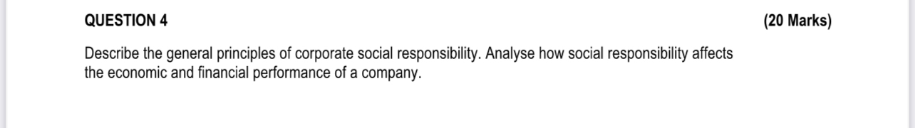 QUESTION 4 ( 2 0 Marks ) Describe the general