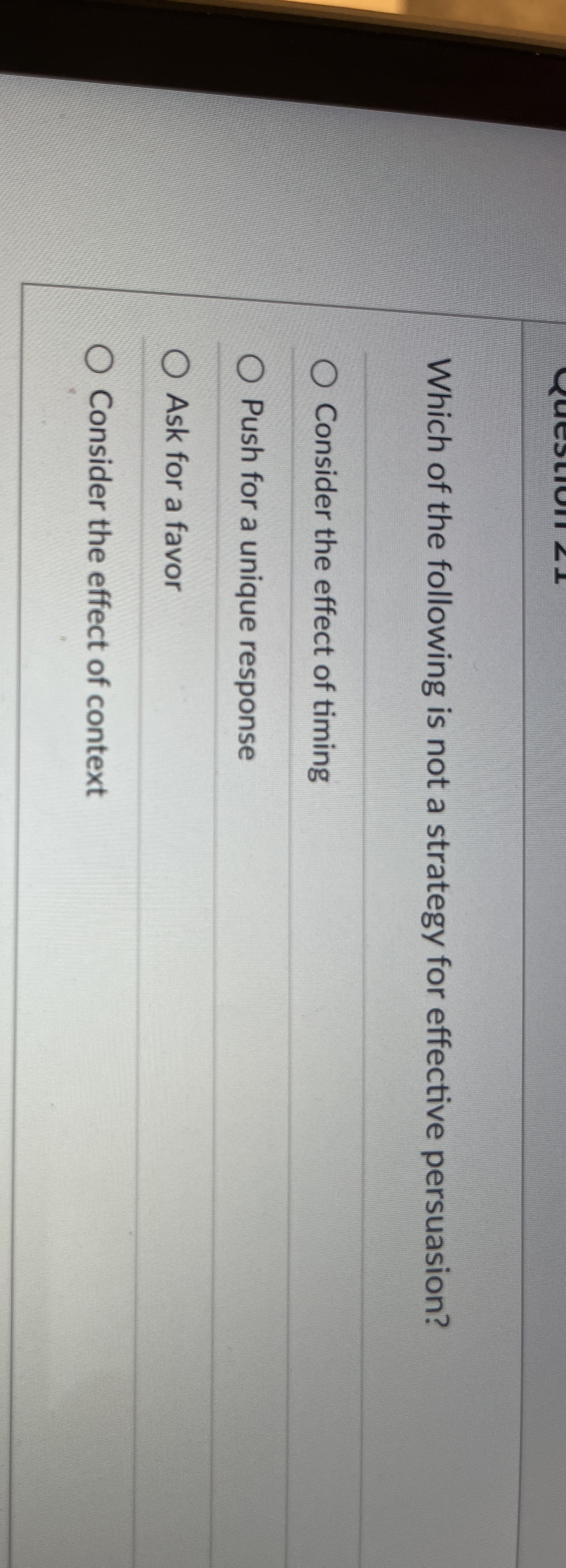 Which of the following is not a strategy for