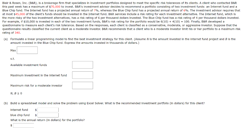 Blair & Rosen, Inc. (B&R), is a brokerage firm