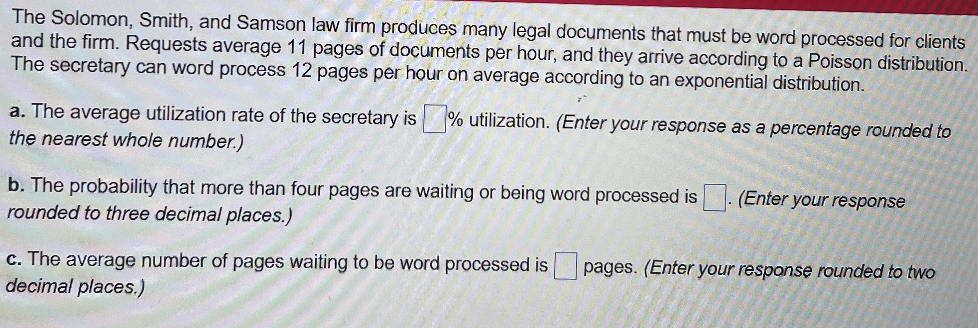 The Solomon, Smith, and Samson law firm produces