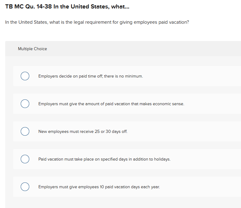 TB MC Qu . 1 4 - 3 8 In the United States,