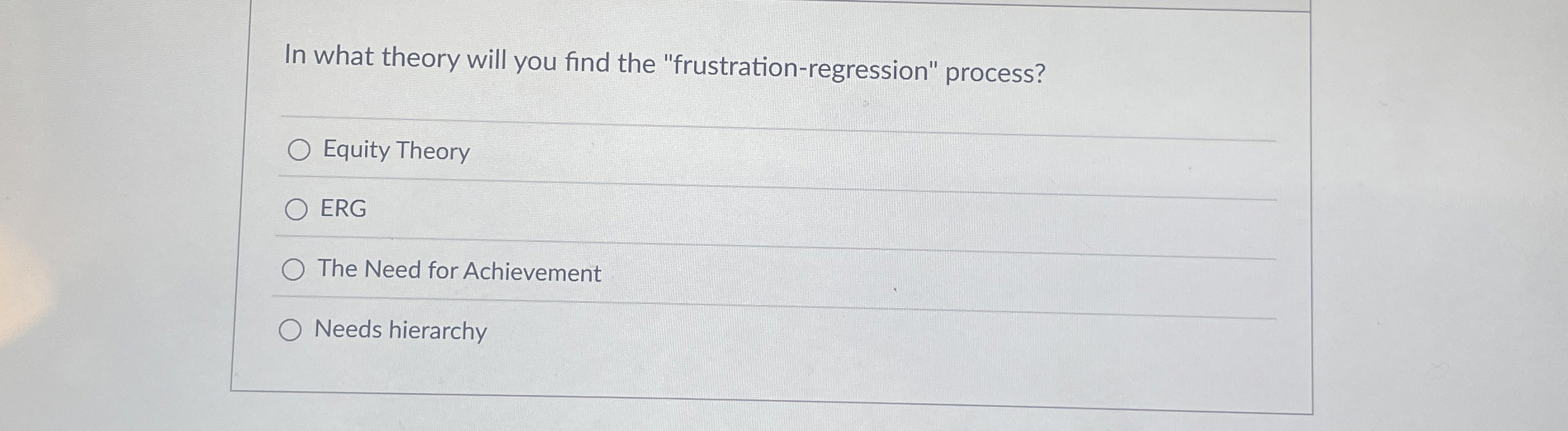 In what theory will you find the "frustration -