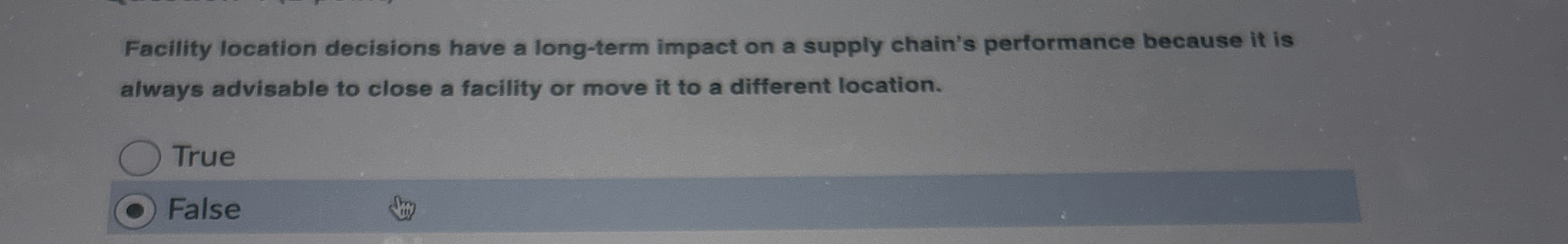 Facility location decisions have a long - term