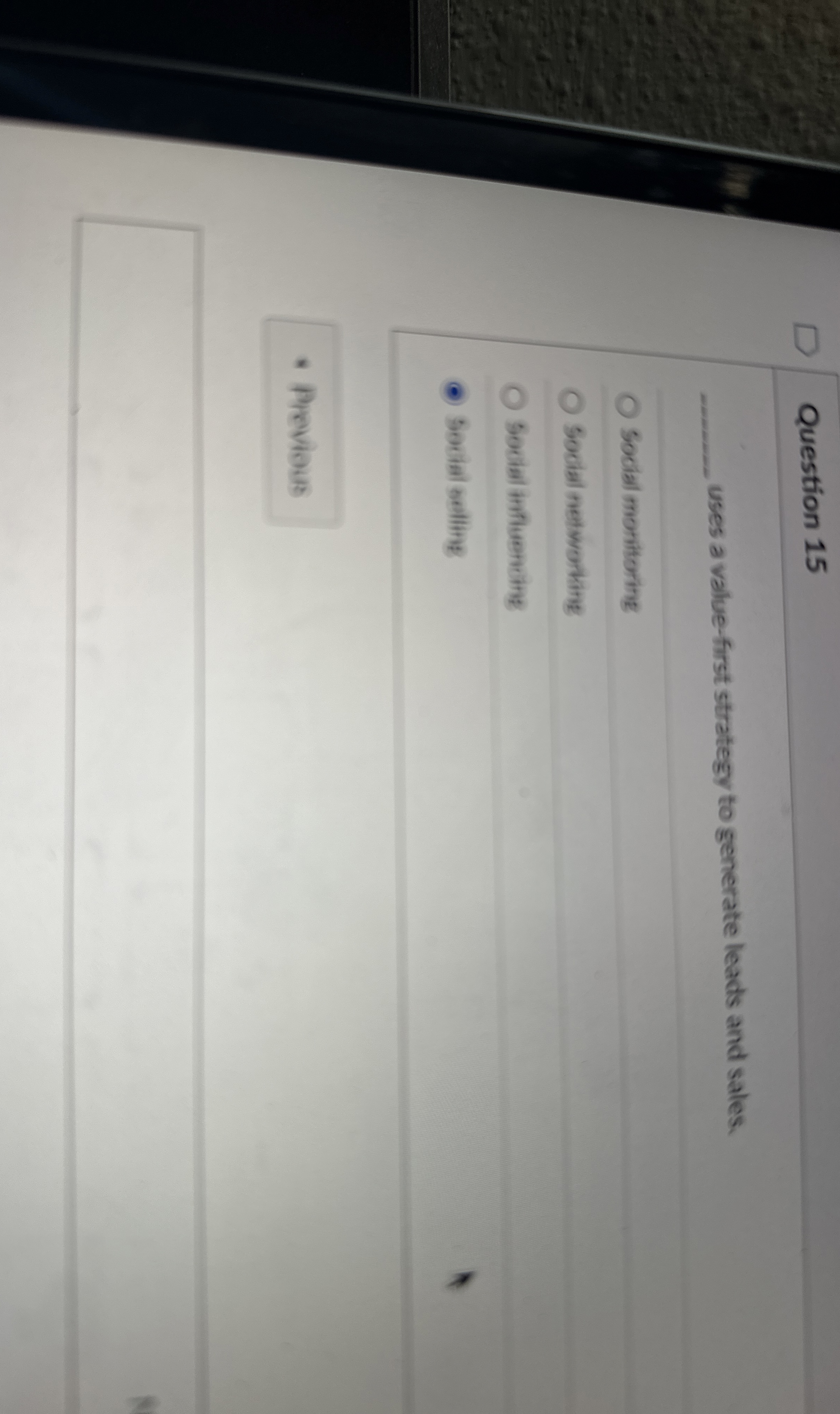 Question 1 5 q , uses a value - first strategy to