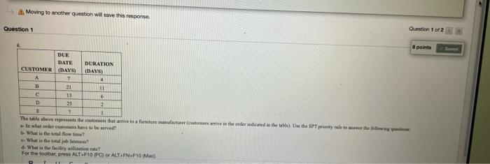 Moving to another question will save this