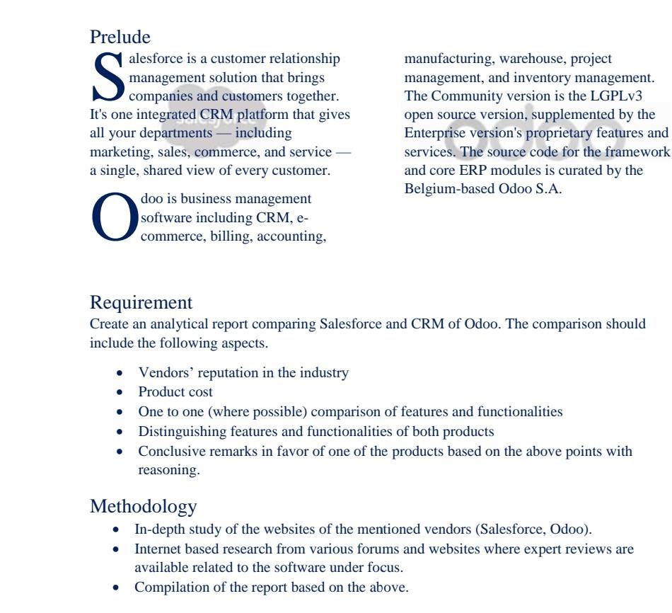 S Prelude alesforce is a customer relationship