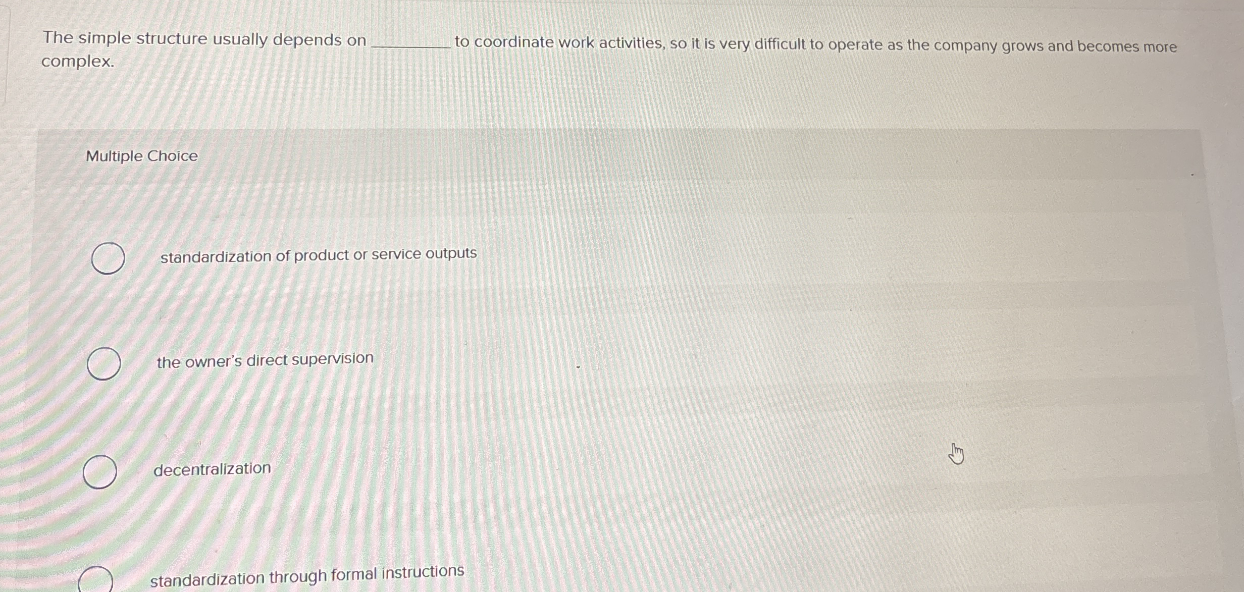 The simple structure usually depends on to