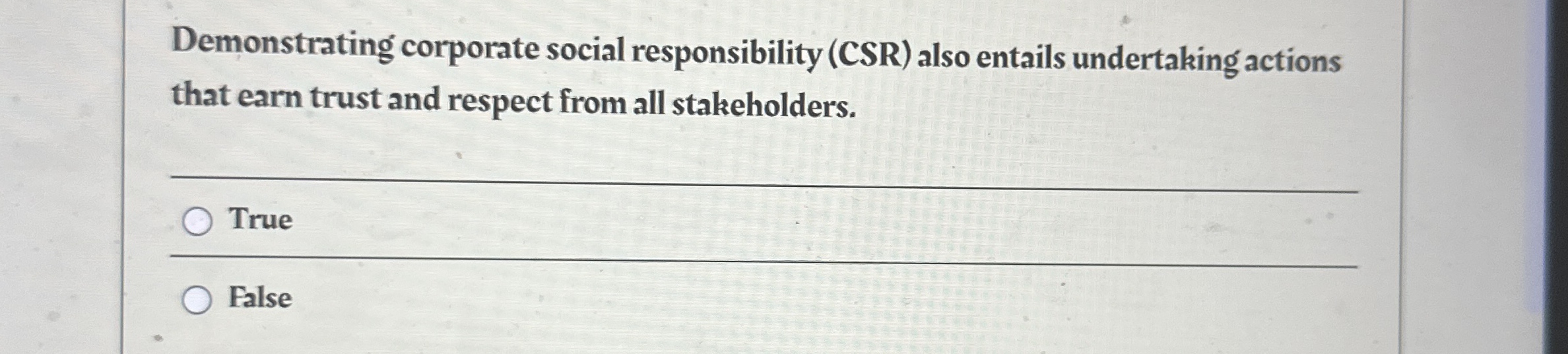 Demonstrating corporate social responsibility (