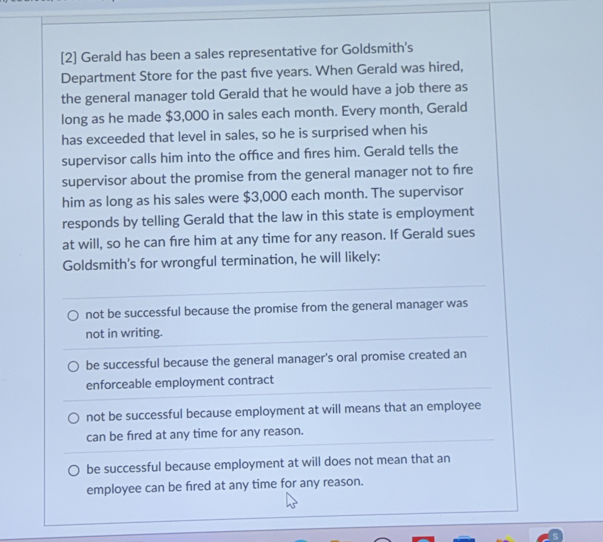 [ 2 ] Gerald has been a sales representative for