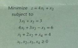 Use the two-phase method to calculate the initial