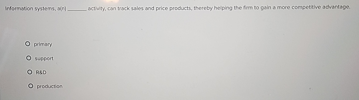 Information systems, a ( n ) q , activity, can