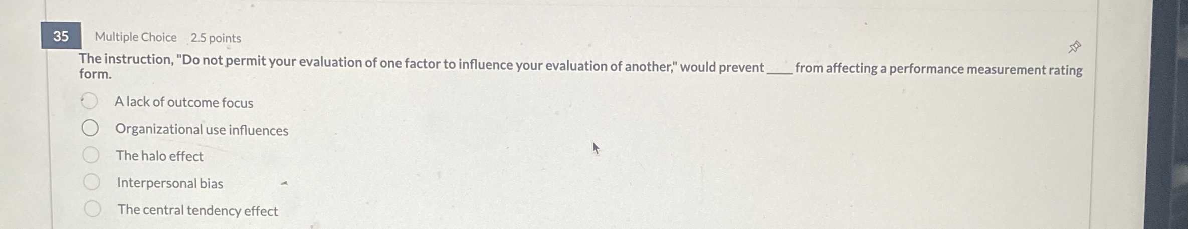 3 5 Multiple Choice 2 . 5 points The instruction,