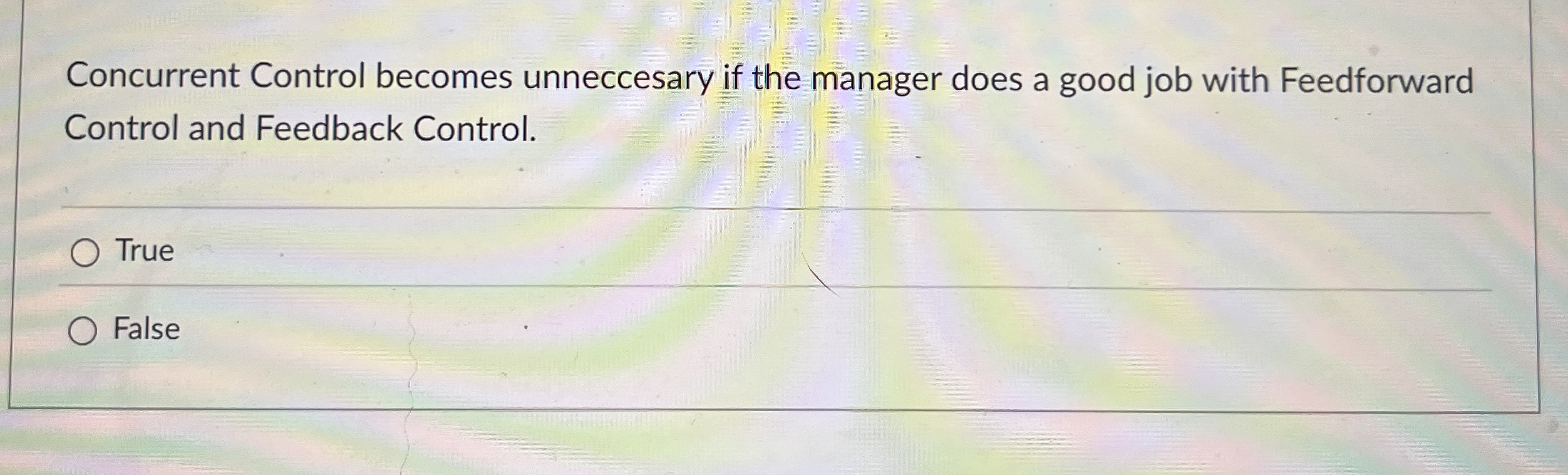Concurrent Control becomes unneccesary if the