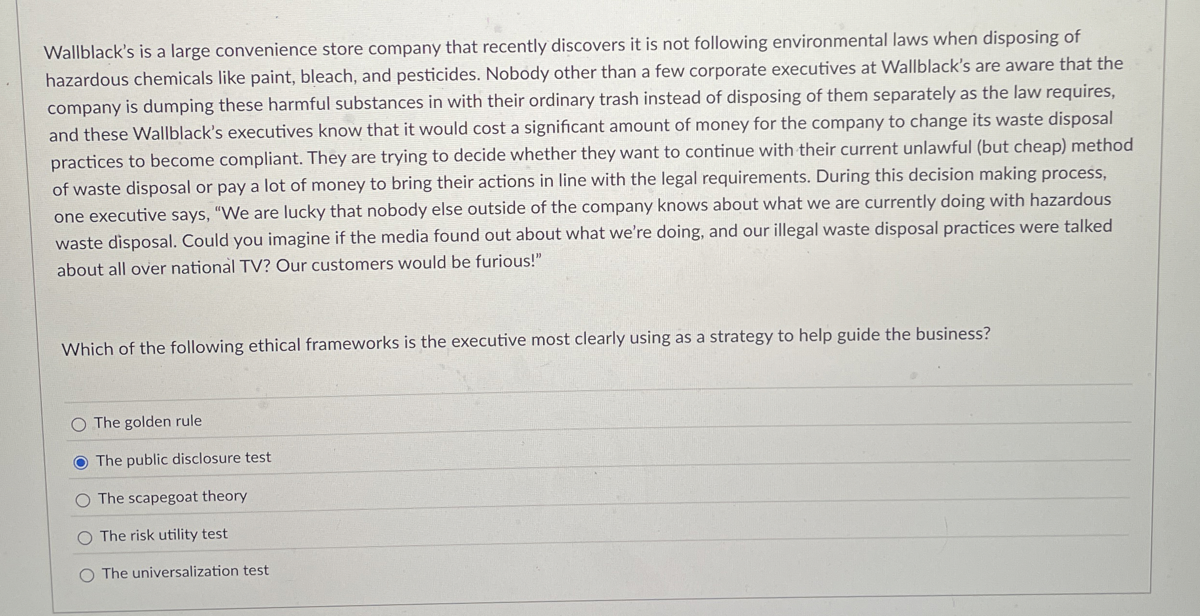 Wallblack's is a large convenience store company